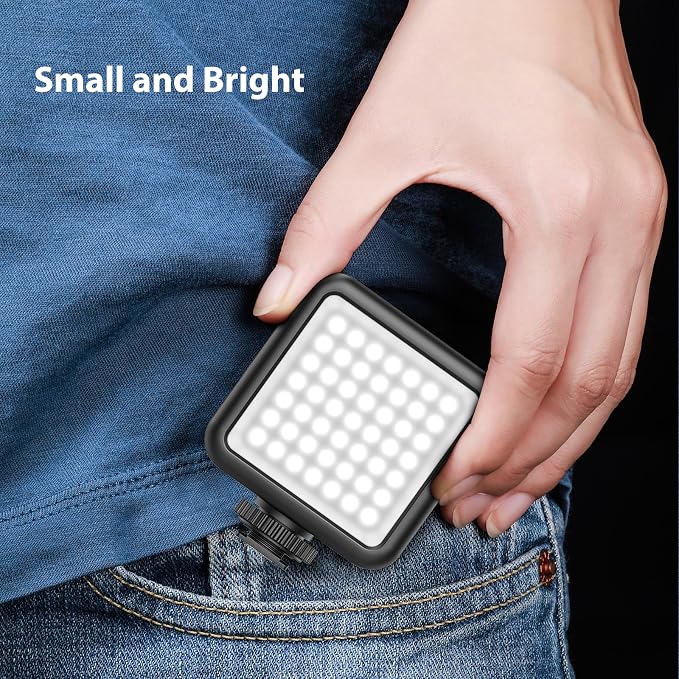 ULANZI VL49 2000mAh LED Video Light w 3 Cold Shoe, Rechargeable Soft Light Panel