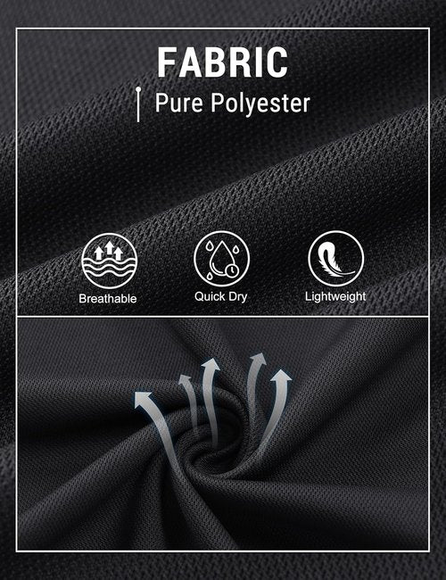 CRYSULLY Men's Polo Shirt - Quick-Dry Tactical Performance Collared Golf Shirt | Short Sleeve Pique Jersey