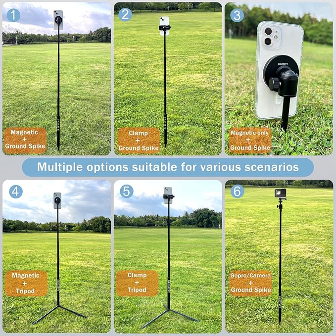 Monopod and Tripod Selfie Stick to Record Golf Swing