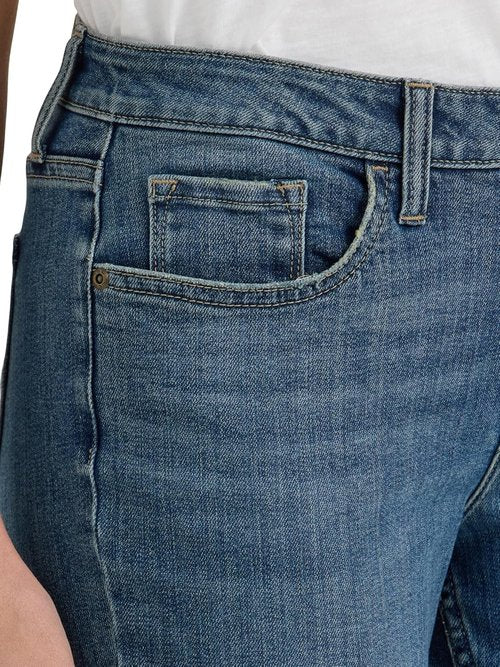 Lee Women's Legendary Mid Rise Straight Leg Jeans - Comfortable Fit | Classic Blue Denim