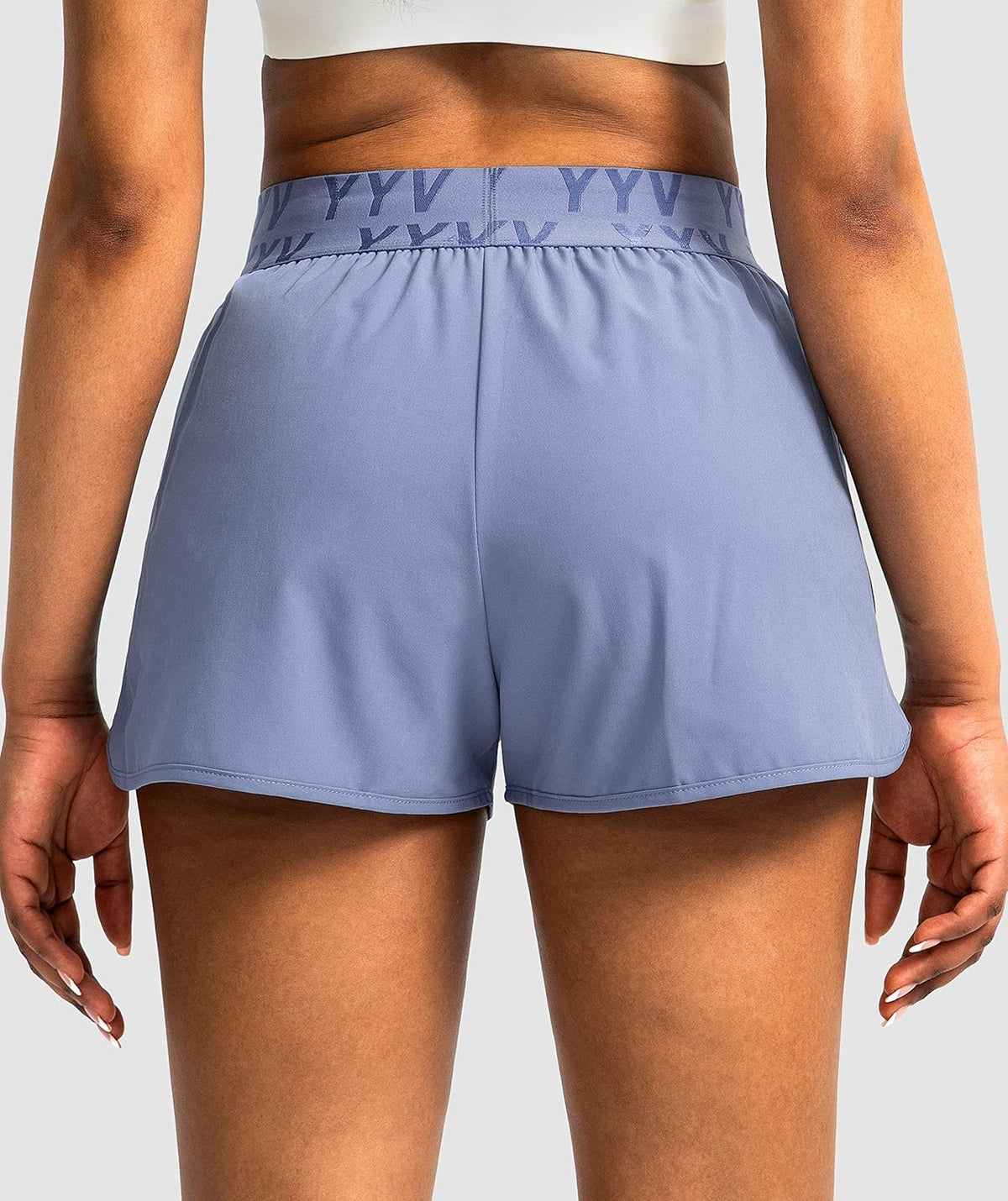 YYV Women's Running Shorts - Quick-Dry Athletic Gym Shorts with Zipper Pockets & Elastic Waistband