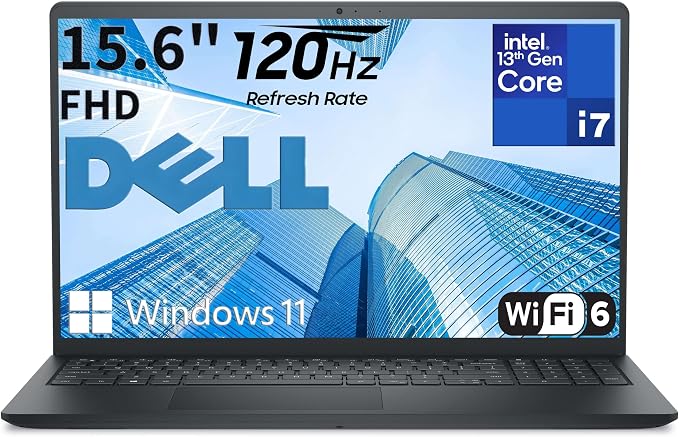 Dell Pro 15 Business Laptop, Intel Core i7-1355U, 32GB DDR5 1TB SSD | High Efficiency Office Notebook, Multi-Tasking, All-Day Battery Power, WiFi 6, Portable, FHD 120Hz Display