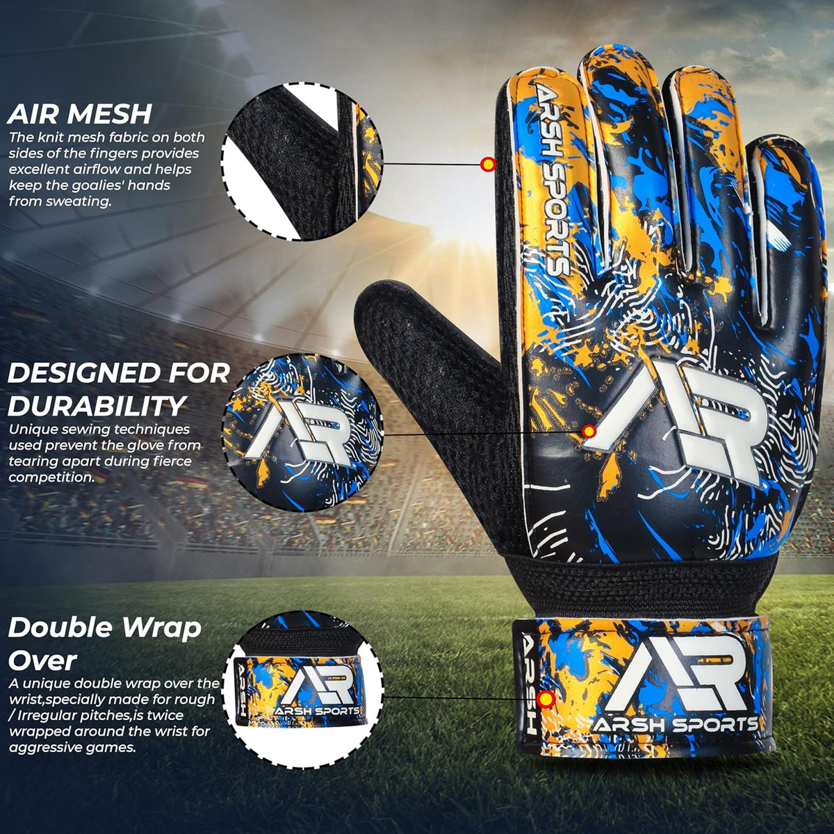 Regine Switzerland Soccer Goalie Gloves - Strong Grip Football Goalkeeper Gloves for Kids & Adults