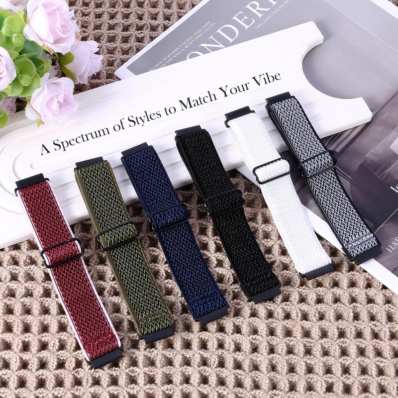 XINGMALY 6-Pack Bands for Withit Giga, Baolubao W50pro, Merryking MK70, for Soudorv Y10 Smart Watch Bands Smartwatch, Elastic Nylon Lightweight Soft Stretchable Replacement Straps Watch Men & Women