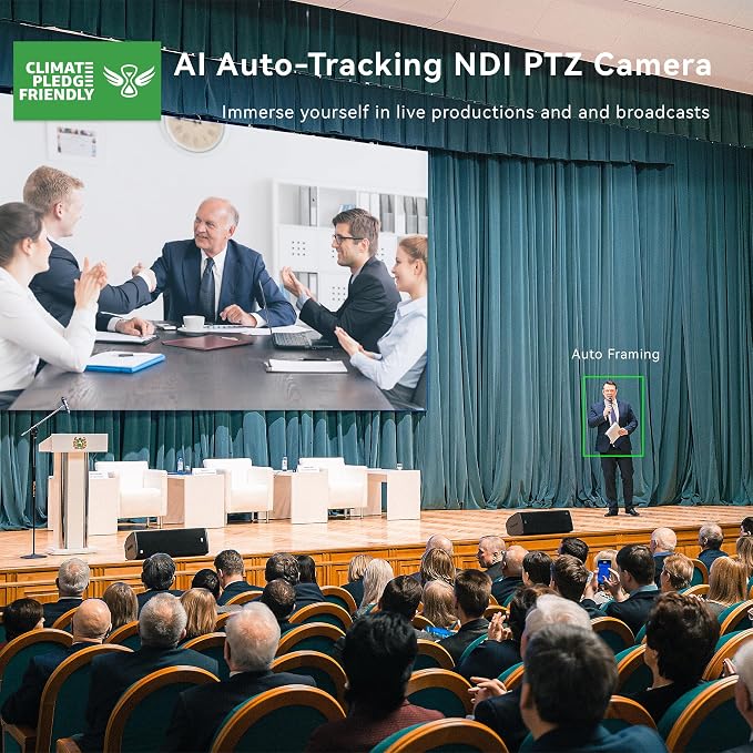 Tenveo NDI PTZ Camera AI Auto Tracking SDI/HDMI/USB3.0/LAN 30X Optical+ 8X