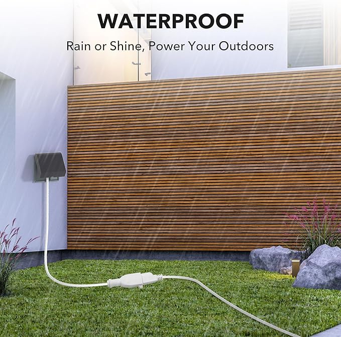 BN-LINK [2 Pack] 10ft White Outdoor Extension Cord 16/3 SJTW, 3-Prong, Weather Resistant & Flame Retardant, for Garden, Landscaping & Holiday Decorations