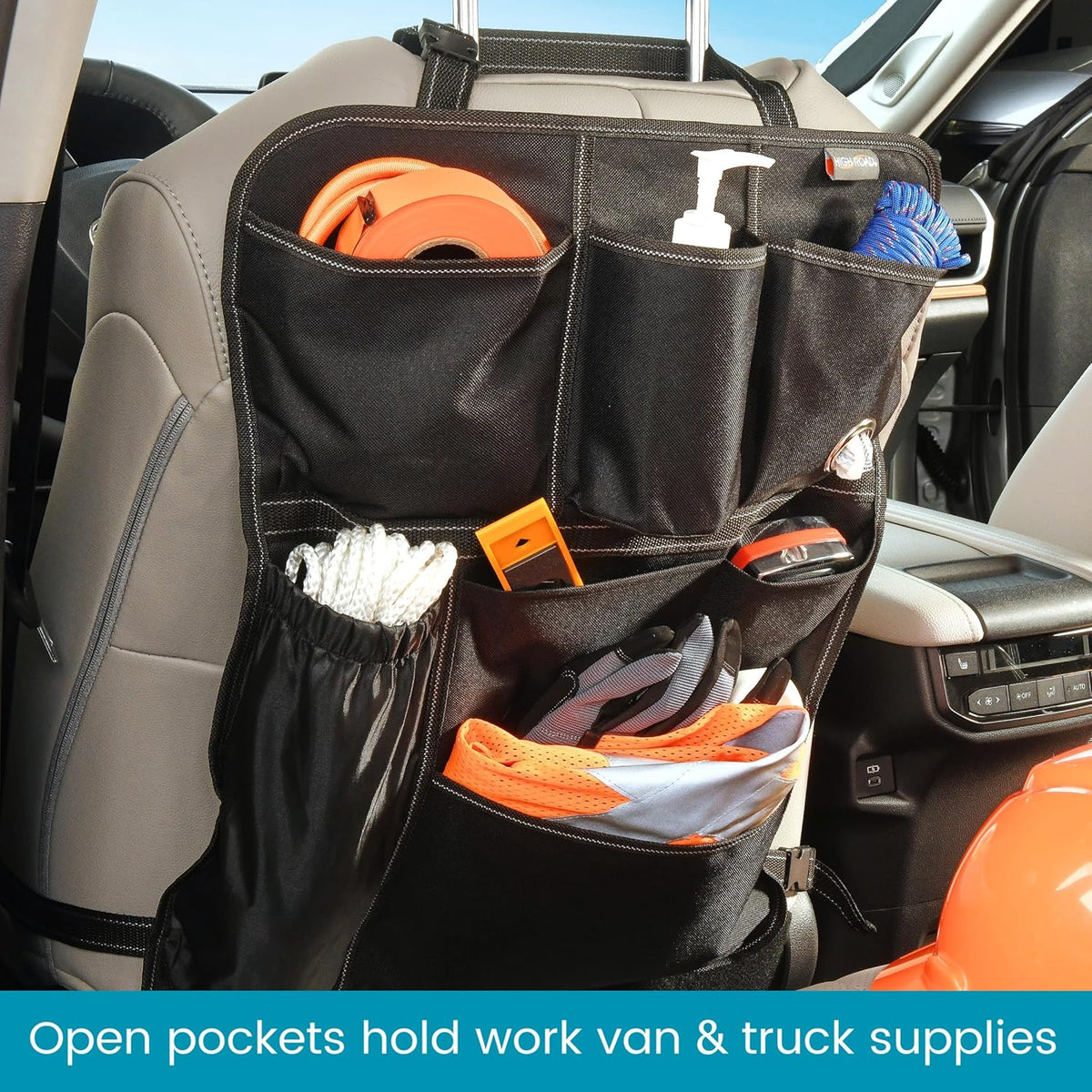 High Road Seatback Car Storage Organizer and Seat Protector with 7 Pockets