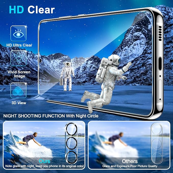 firtstnow 3 Pack for Samsung Galaxy S24 Plus Screen Protector Tempered Glass +