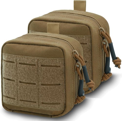 2 Pack Tactical Molle Mini Admin Pouches by [Brand Name] - Durable 1000D EDC Waist Belt Bags