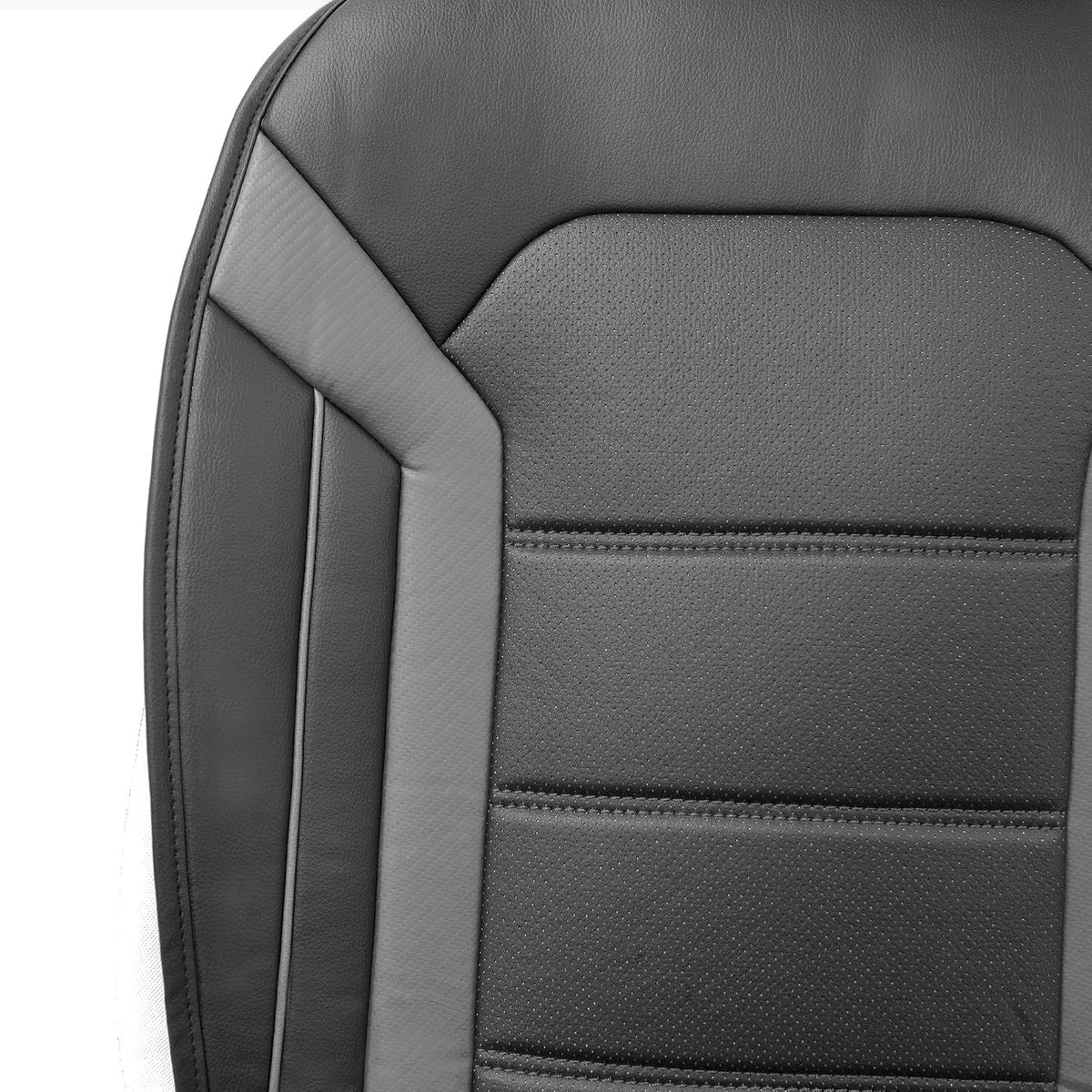 FH Group Universal Fit Back Seat Faux Leather Car Seat Cover, Rear Seat Covers for Cars with Rear Split Bench, Car Interior Accessories for SUV, Sedan, Van, Gray