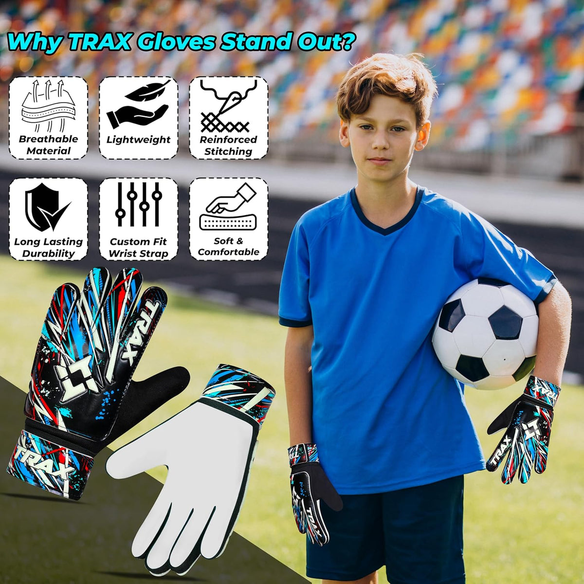 Regine Switzerland Soccer Goalie Gloves - Youth & Adult Football Keeper Gloves with 4mm Anti-Slip Latex Palm