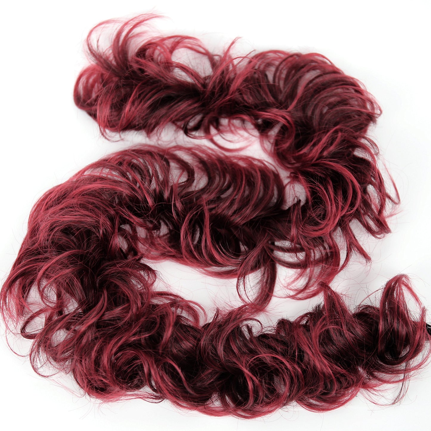 Caisha Hairpiece Hair Wrap Heat-Resistant Synthetic Fibres Curly Messy Updo Red Mix Hw28