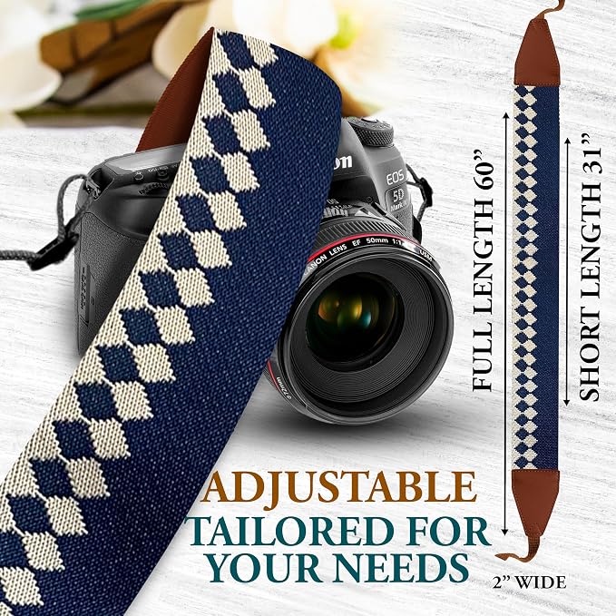 Art Tribute Custom Blue Diamond Camera Strap