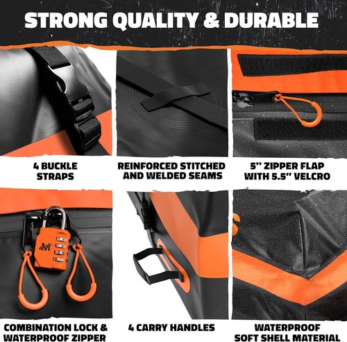 Mockins Rooftop Cargo Carrier Bag - 30 Cu.Ft. All-Weather Soft-Shell Vinyl | 60"x43"x20" for Cars, SUVs & Trucks
