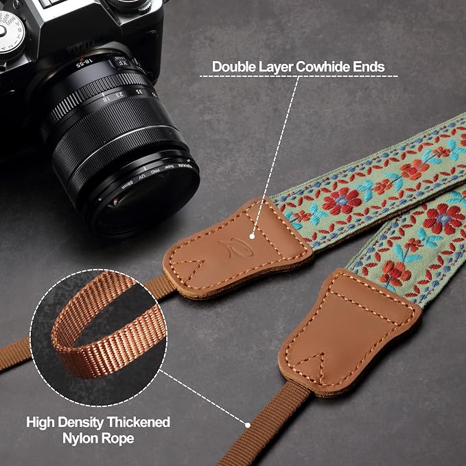 Padwa Lifestyle Embroidered Floral Camera Strap