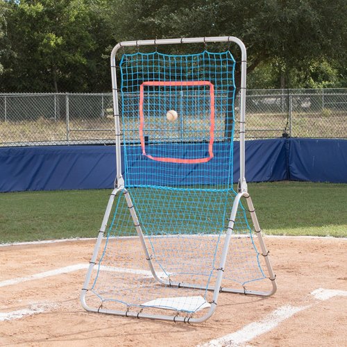 Champion Sports Pitchback Net & Rebounder - Multi-Sport Training Screen with Strike Zone Target