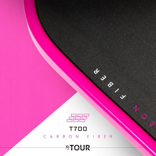 Franklin Sports Pro Pickleball Paddles - FS Tour Series Raw Carbon Fiber T700 - USA Approved - 14mm/16mm Core - Gray, Blue & Pink
