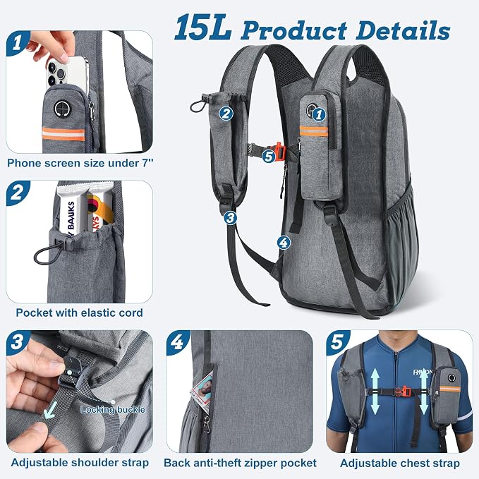 BECOJADDE 15L Small Hiking Backpack