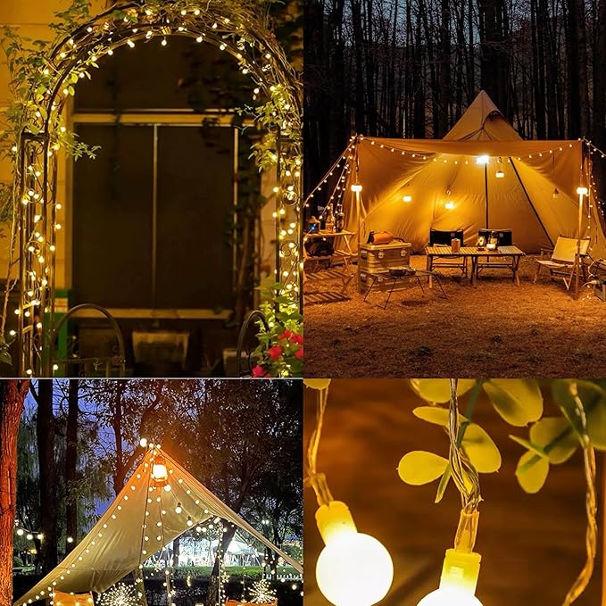 100 LED Connectable Globe String Lights Indoor Bedroom, 33ft Warm White Christmas String Lights Plug in with Remote, 8 Modes Hanging Fairy Lights Outdoor for Room Classroom Dorm Party Decor