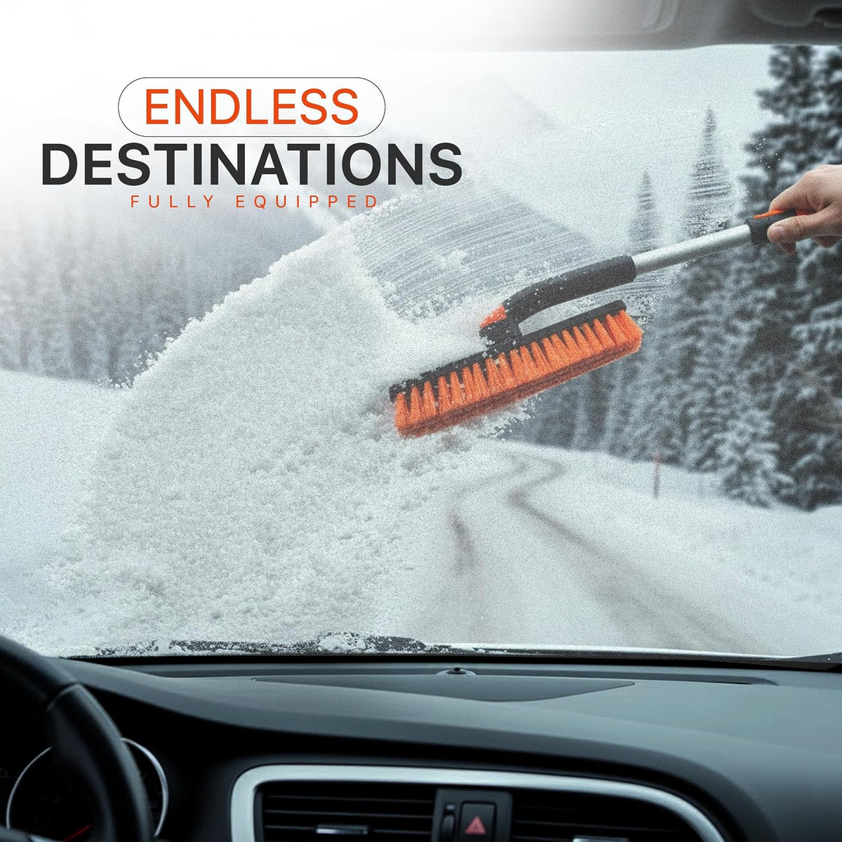 Utopia Home 31" to 37” Extendable Snow Brush for Car and Ice Scrapers for Car Windshield, 360° Rotation Brush Head Snow Broom for Truck and SUVs with Ergonomic Foam Grip