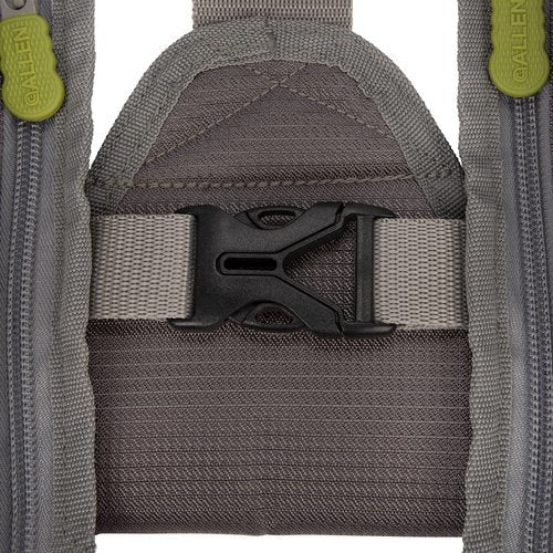 Allen Company Ultra-Light Gallatin Strap Fly Fishing Vest, Fits up to 4 Tackle/Fly Boxes, 14 Accessory Pockets, Gray/Lime