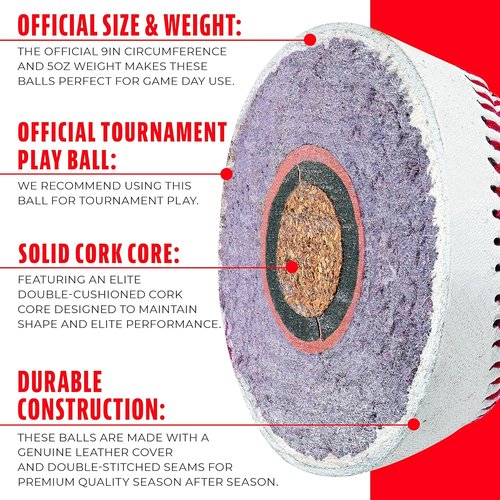 Franklin Sports Official Size Baseballs - Perfect for Practice & Training - 9" | 1 Pack