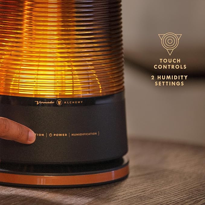 Vornado LUCERNA 3 Alchemy Ultrasonic Cool Mist Humidifier with Ambient Light, 1.5 Gallon Tank Capacity, 28 Hour Runtime, Touch Control, Auto Shut-Off Humidifier for Large Room, Bedroom
