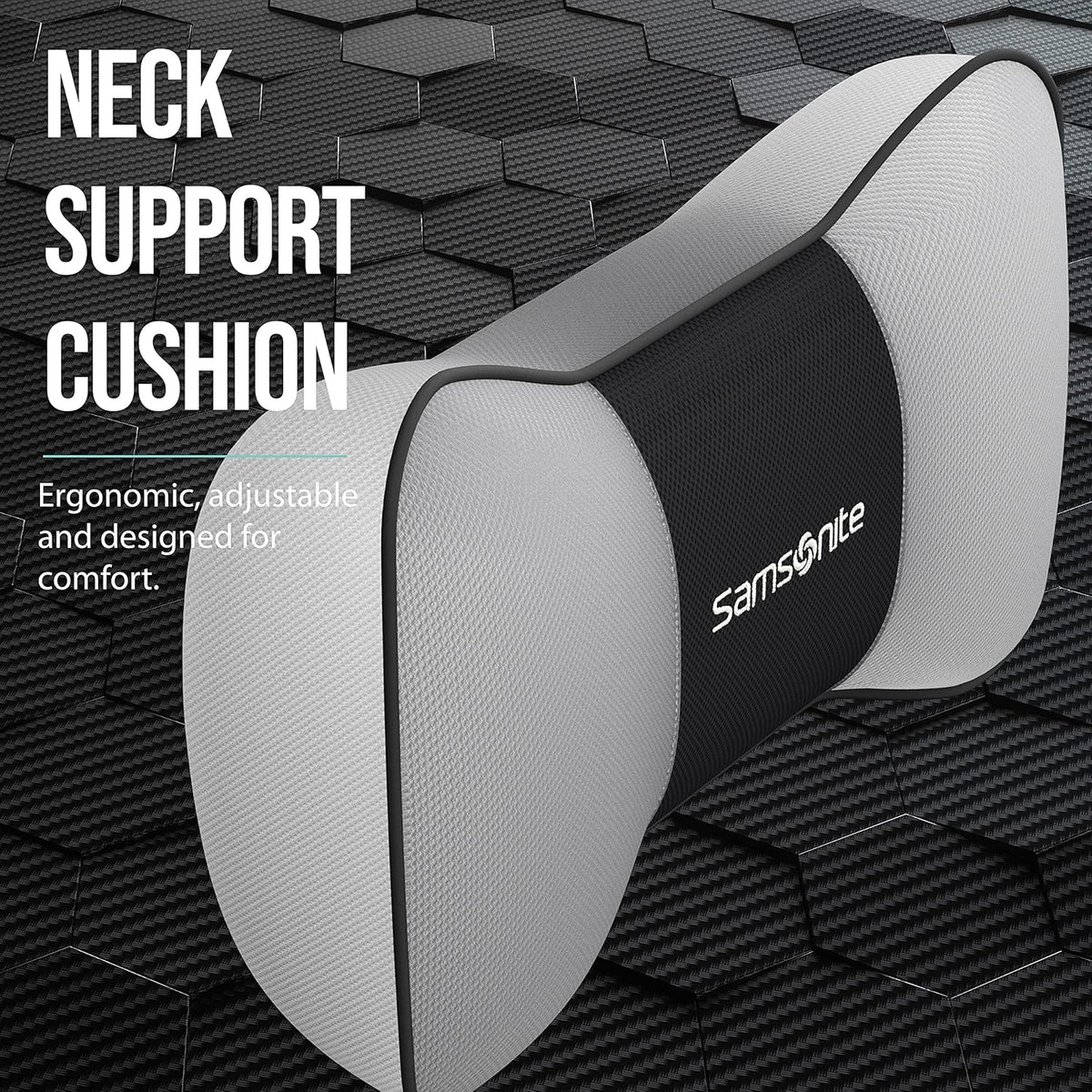 SAMSONITE, Travel Neck Pillow for Car or SUV, Boost your DRIVING COMFORT, High Grade - Memory Foam, Comfortable Headrest Cushion, Fits ALL VEHICLES, Gray…