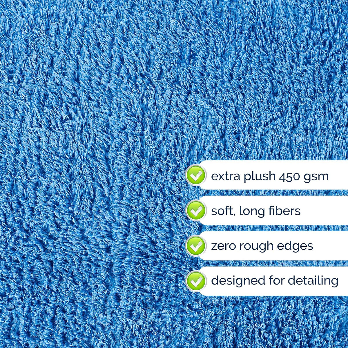 GREEN LIFESTYLE Chamois Cloth Microfiber Cleaning Cloth 6 Pack, Borderless Microfiber Towels Cleaning, Car Microfiber Towel, Drying Towels for Сars, Car Wash Towels (16" x 16", Blue) (6 Pack – 16x16)