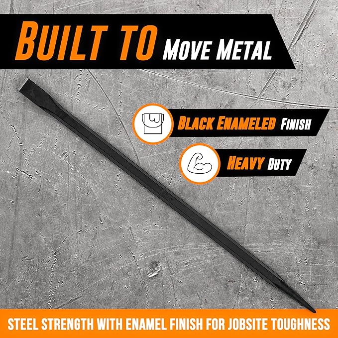 Mutt Tools 36 Inch Heavy Duty Alignment Pry Bar – Professional-Grade Sleever Bar – For Line-Up & Spud Work – Ideal for Ironworkers, Construction, & Industrial Use