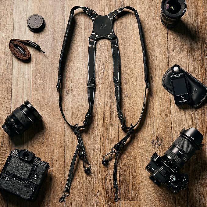 Padwa Lifestyle Black Frosted Dual Camera Harness Strap