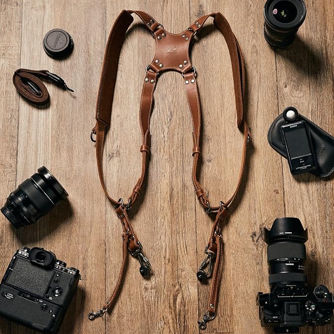 Padwa Lifestyle Tan Dual Camera Harness Strap